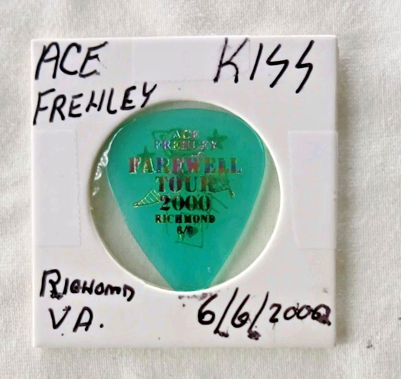 Kiss Ace Frehley Guitar Pick Farewell Tour Richmond Virginia 6/6/2000