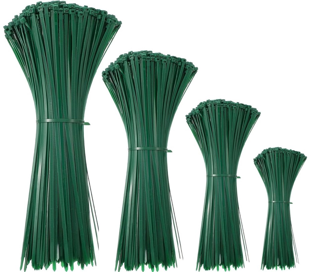 Green Zip Ties Assorted Sizes 400 Pack 4/6/8/12 Inch Cable Ties Plastic Wire ...
