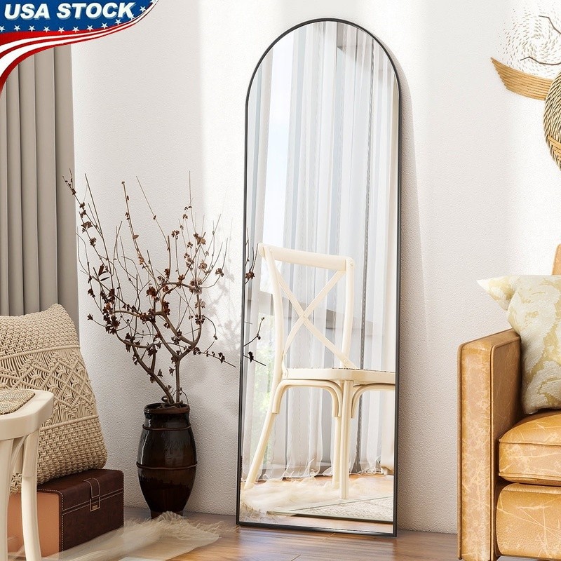 Freestanding Full Length Mirror Arch Adjustable Clear Reflection Easy Mounting