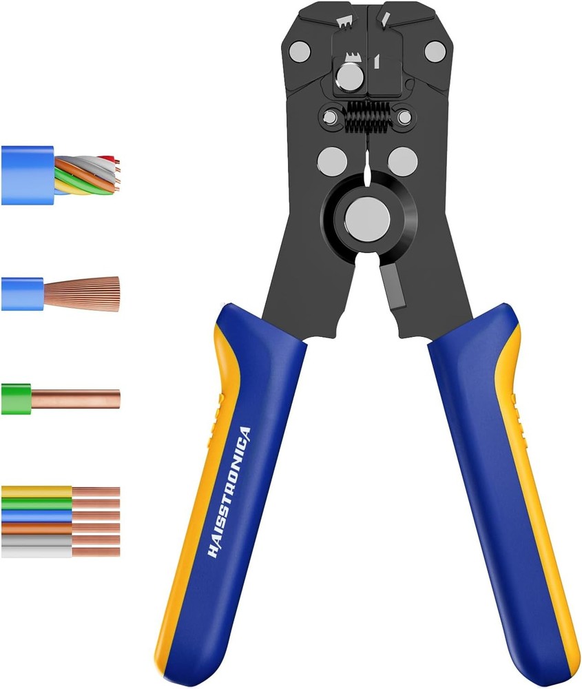 haisstronica Self-Adjusting Wire Automatic Stripper, Blue and Yellow