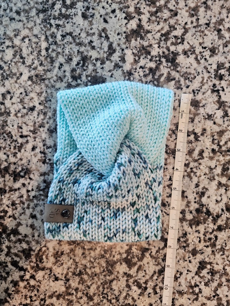 Hand knit twisted ear warmer