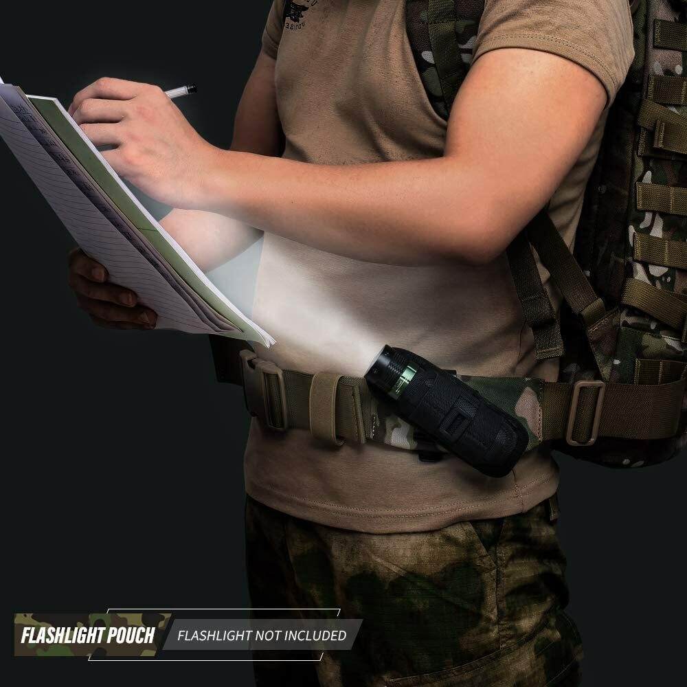 Tactical Flashlight Pouch Holster Rotatable Flashlight Holder Torch Carry Case