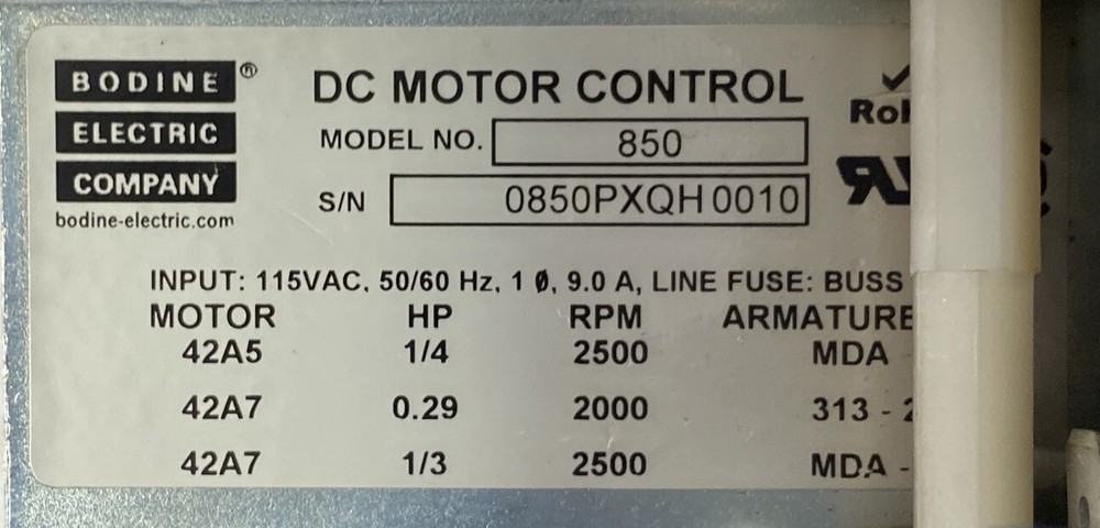 BODINE 850 DC MOTOR CONTROL FULL SYSTEM W/TWO BOARDS OVERNIGHT SHIPPING