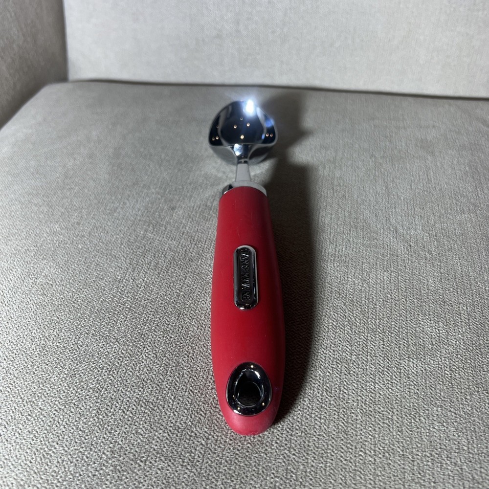 Farberware Ice Cream Scoop Red Thick Handle Stainless