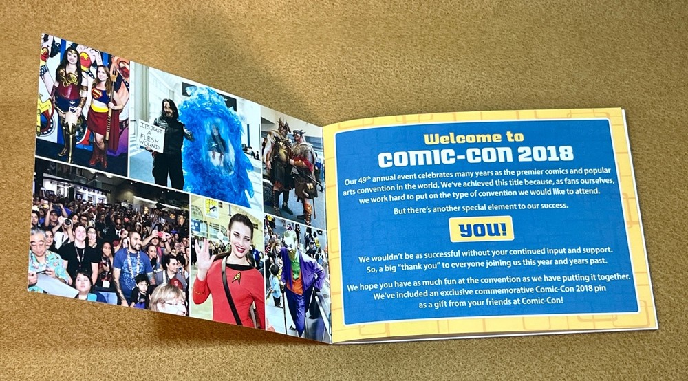 2018 SDCC COMIC-CON Box, Badge & Comic-Con “Eye” Pin, Walking Dead