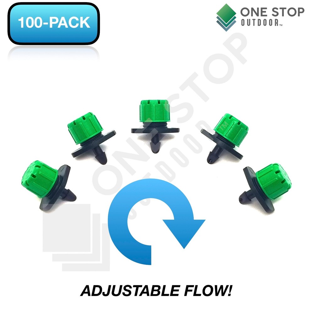 100Pc Adjustable Emitter Dripper Micro Drip Irrigation Sprinkler Watering System