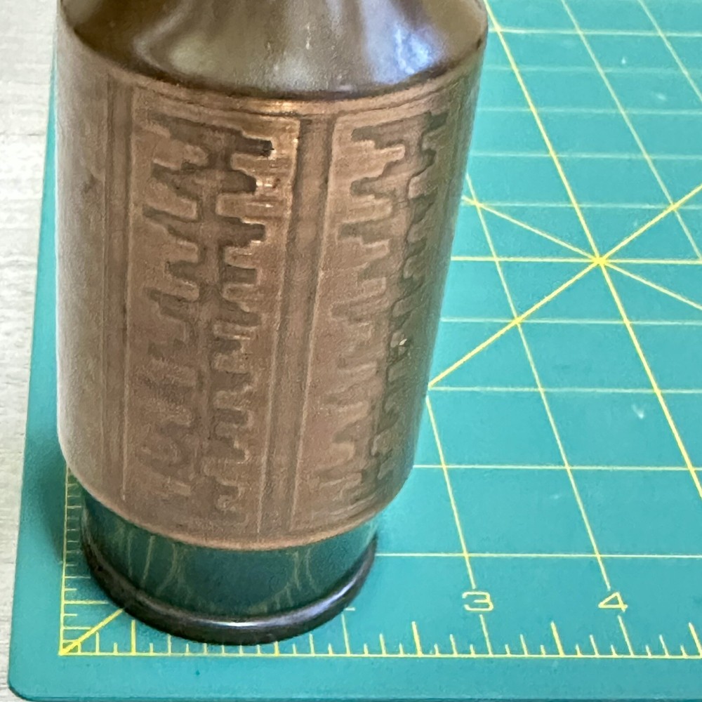 Brutalist Copper Pitcher Joda West Germany Mid Century Modern Handle & Etching