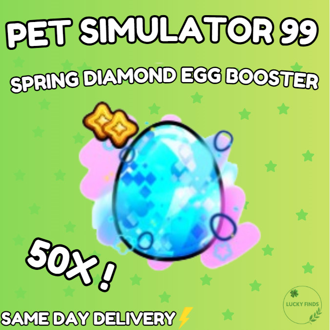 🔥💎50X SPRING DIAMOND EGG BOOSTERS  (PS99) 🔥PET SIMULATOR 99 - CHEAPEST!⚡💸