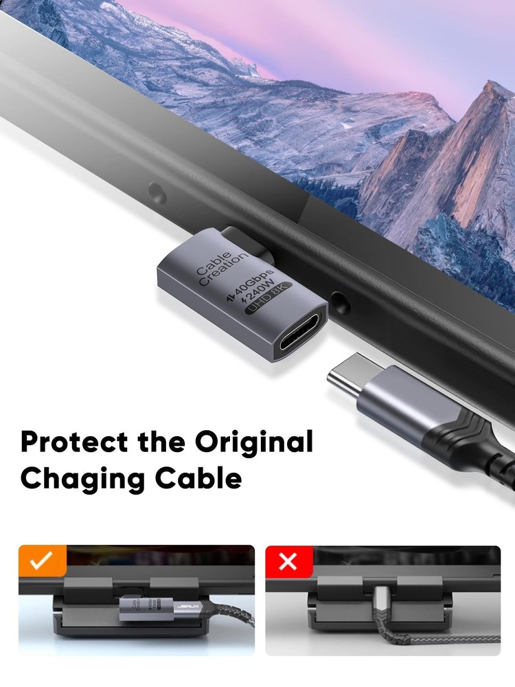 CableCreation Right Angle USB C Adapter 2 Pack, C Male 2PCS, Space Gray