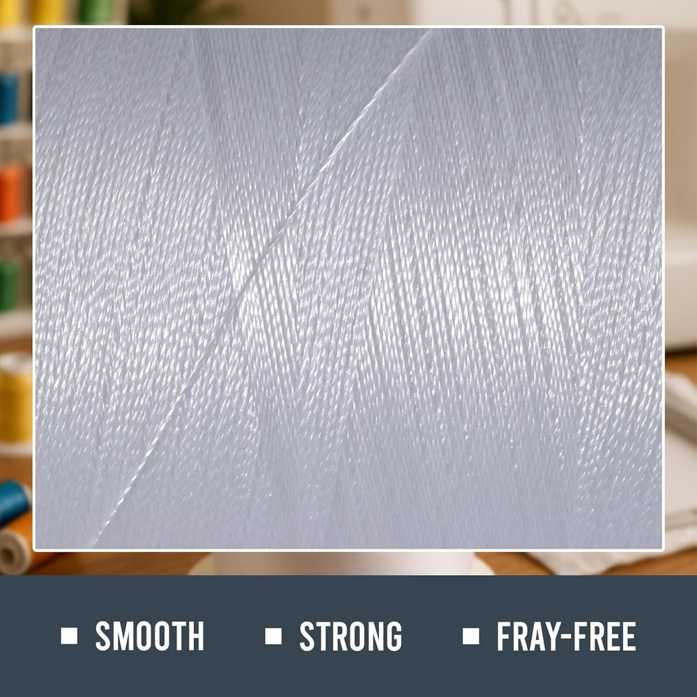 White Embroidery Bobbin Thread 5500yd 60WT Polyester