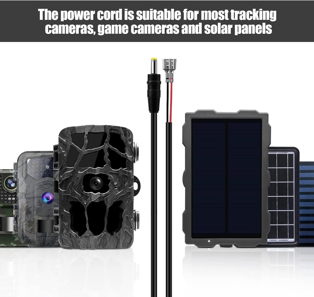 2 Pcs Durable Chew-Resistant Power Cable for Trail Camera,Compatible With...