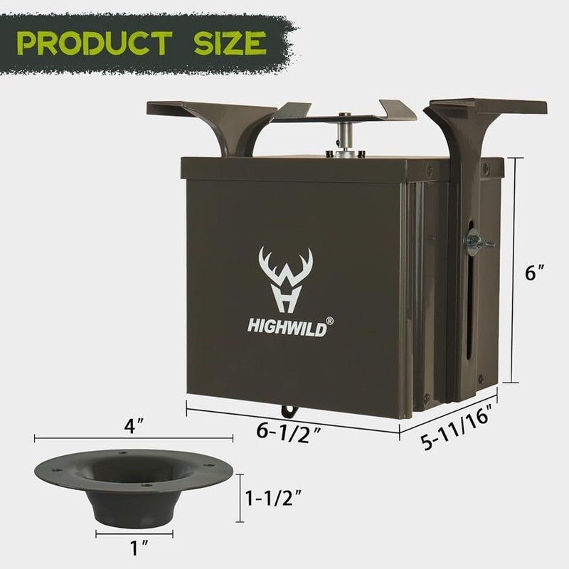 6V Deer Feeder W/ Timer Precision Control Weatherproof Durable Easy Installation