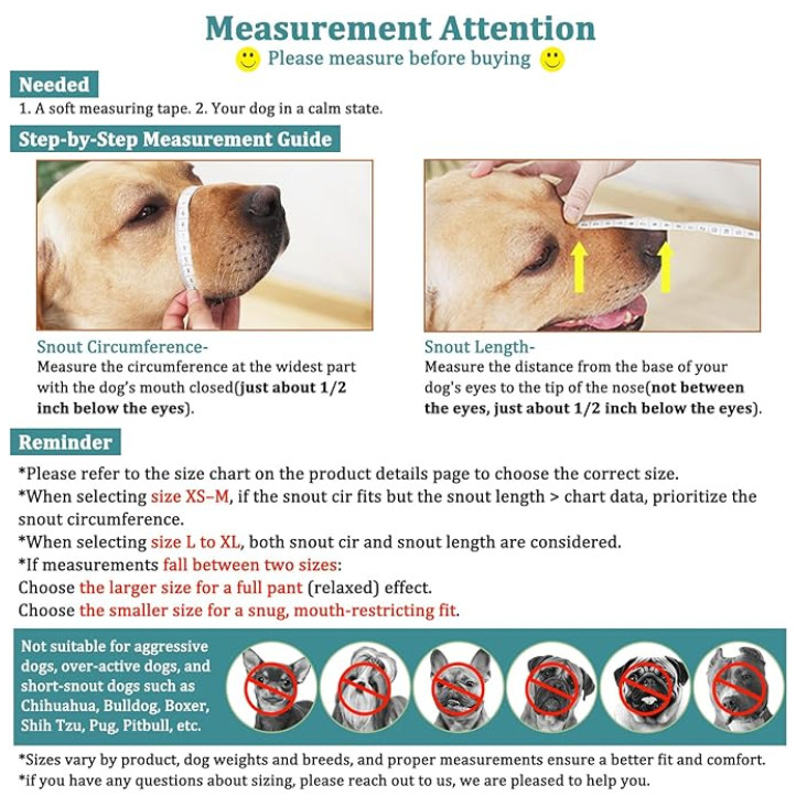 Mayerzon Dog Muzzle, Mesh Muzzle for XSmall Dog, Covered Mouth Guard Adjustable