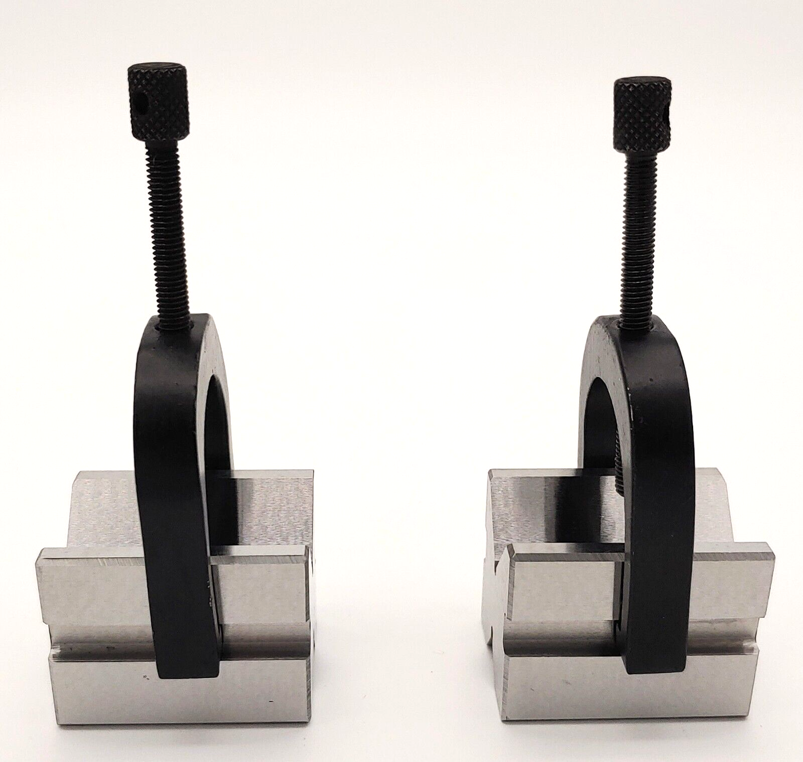 Precision Machinist's Steel V-Block Matched Set + Clamps 1-5/8" x 1-1/4" NEW