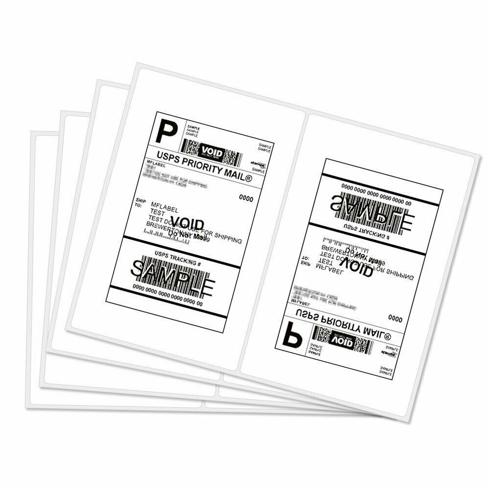 50-8000 Round Corner Shipping Labels Self Adhesive 2 Labels Per Sheet For Inkjet