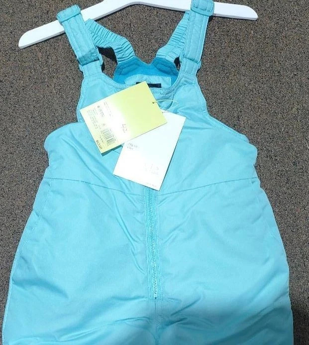 All in Motion Girl's Waterproof Snow Ski Sport Bib Medium 7/8 Teal NWT's