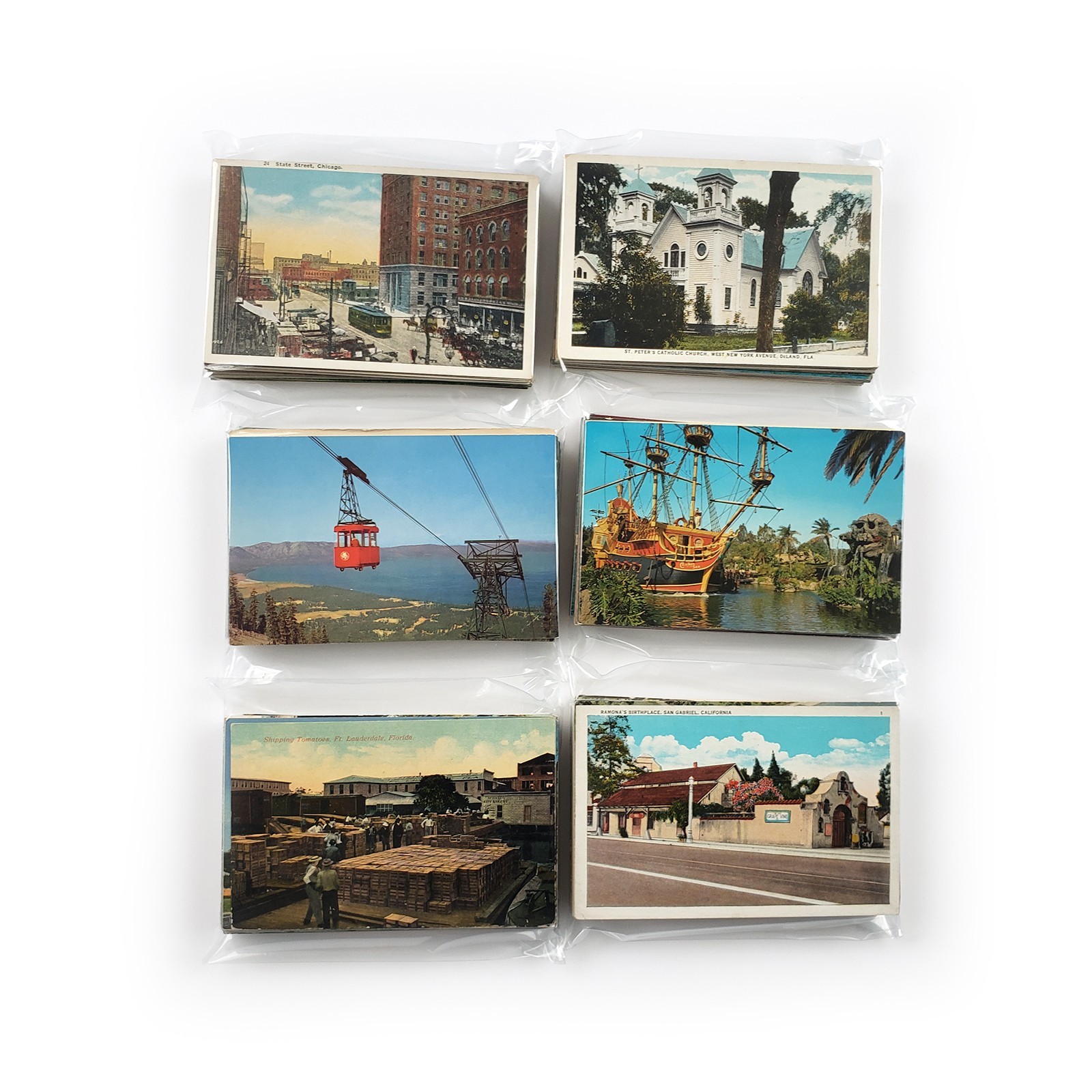 60 Unused Vintage Postcards Lot - Unposted Random Blank Midcentury Travel Views