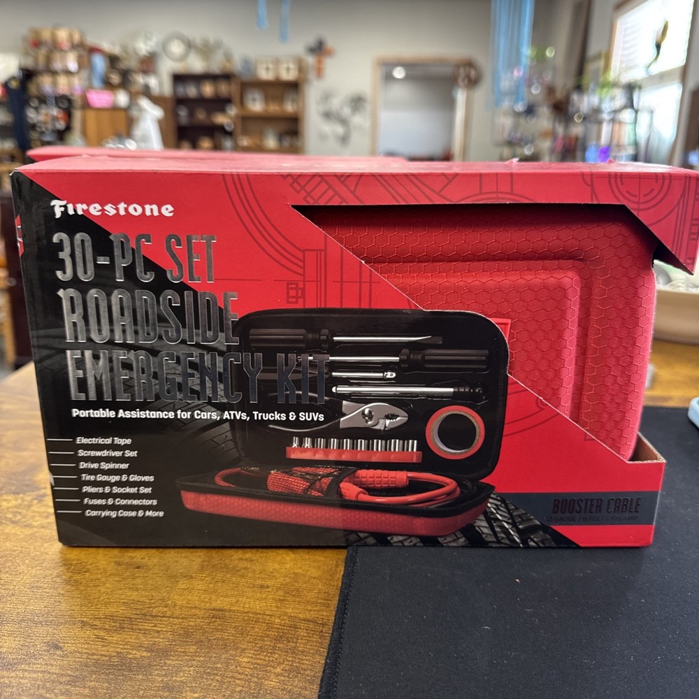 Firestone 30-PC set Roadside Auto Emergency Kit NIB