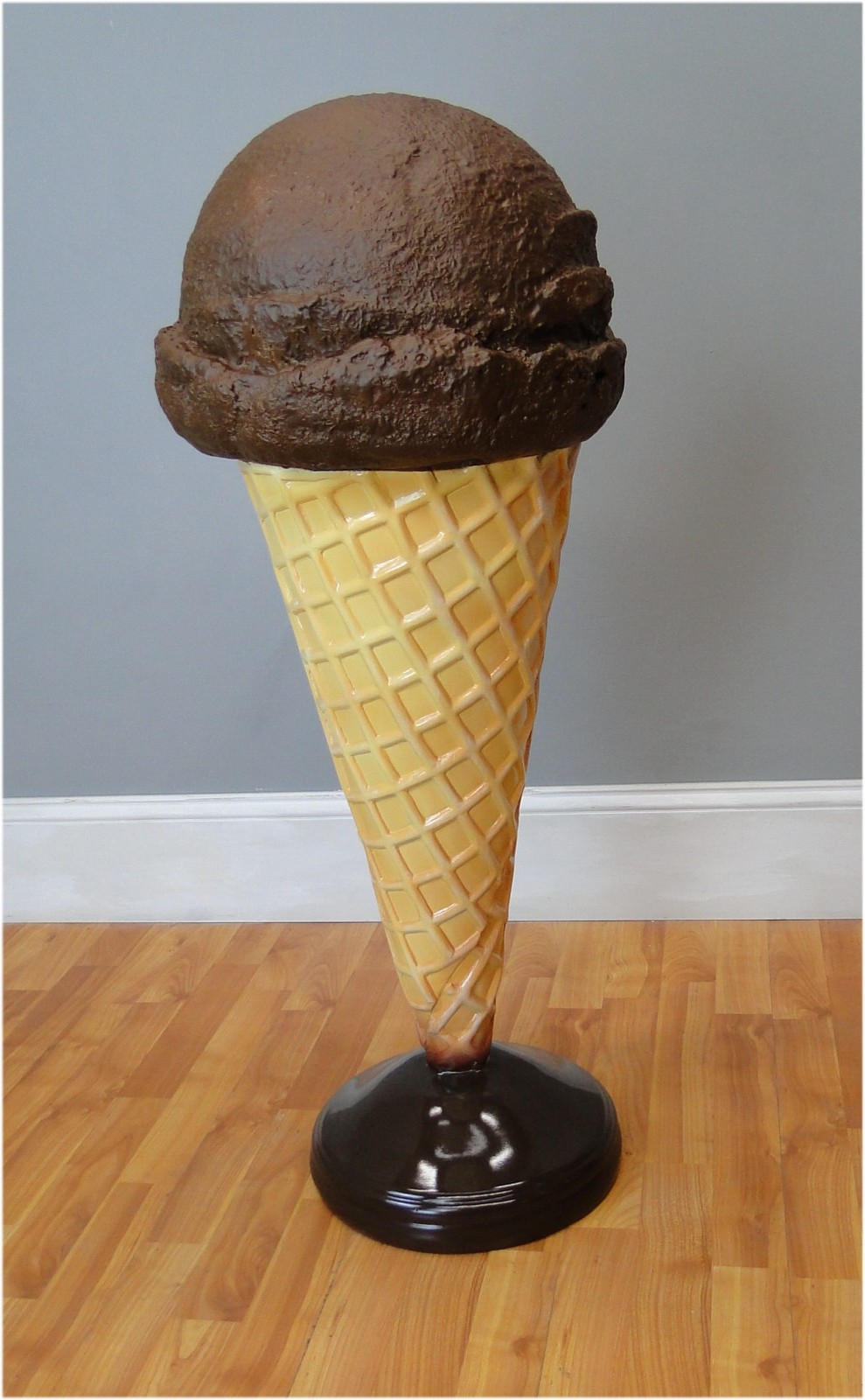 Chocolate Ice Cream Cone Shop Sign 3 Ft Standing Display