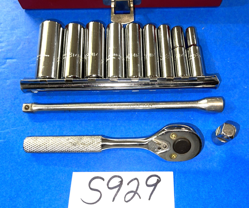 PROTO TOOLS 12 PIECE 1/4 DRIVE METRIC GENERAL SERVICE DEEP SOCKET SET