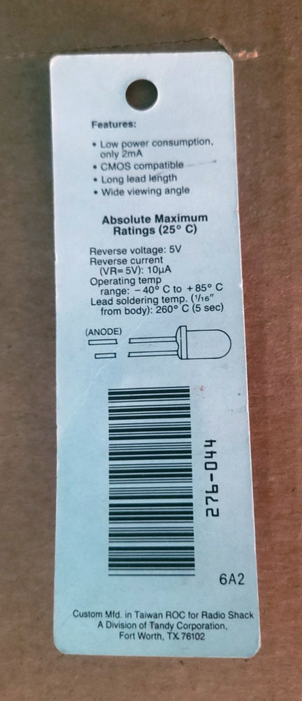 Archer Radio Shack #276-044 Low-Current Red LED