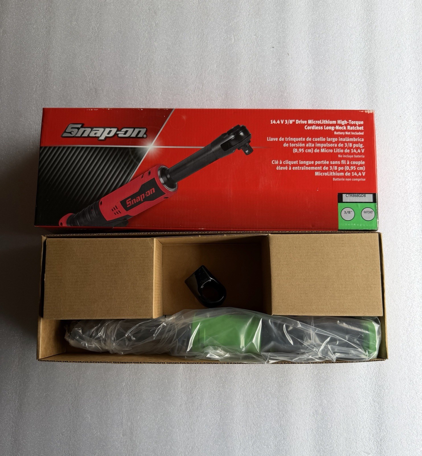 NEW Snap On CTR868GDB 3/8in 14.4V Micro Lithium High Torque Cordless Ratchet
