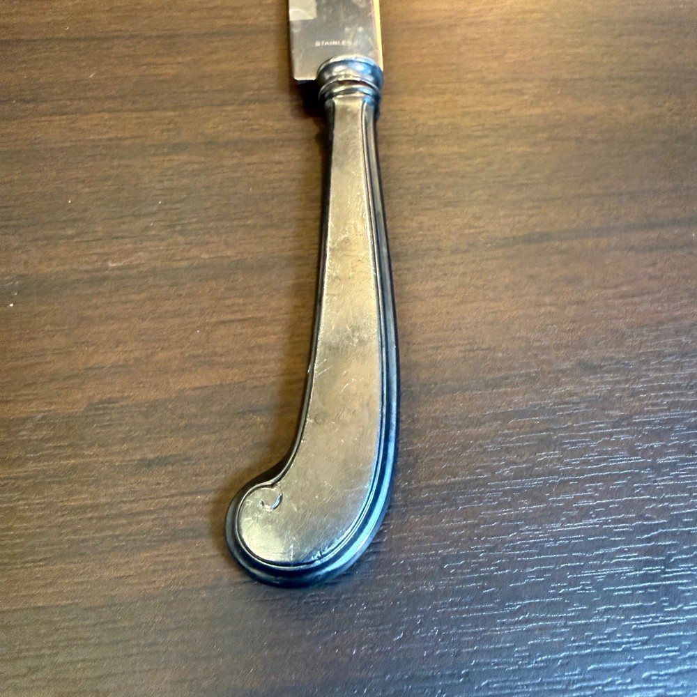 Webster Sterling Silver Handle Cake Pie Server Knife Stainless Blade Scimitar
