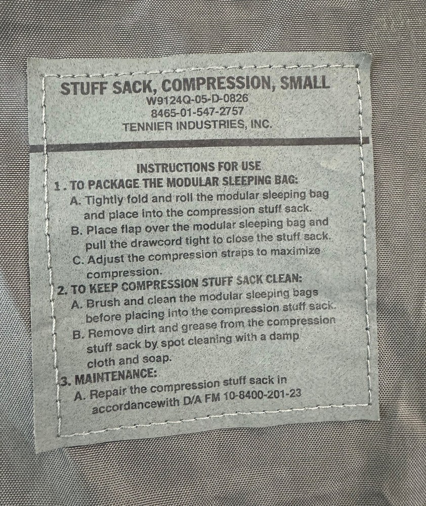 USGI Large Compression Stuff Sack for Modular Sleep System ACU