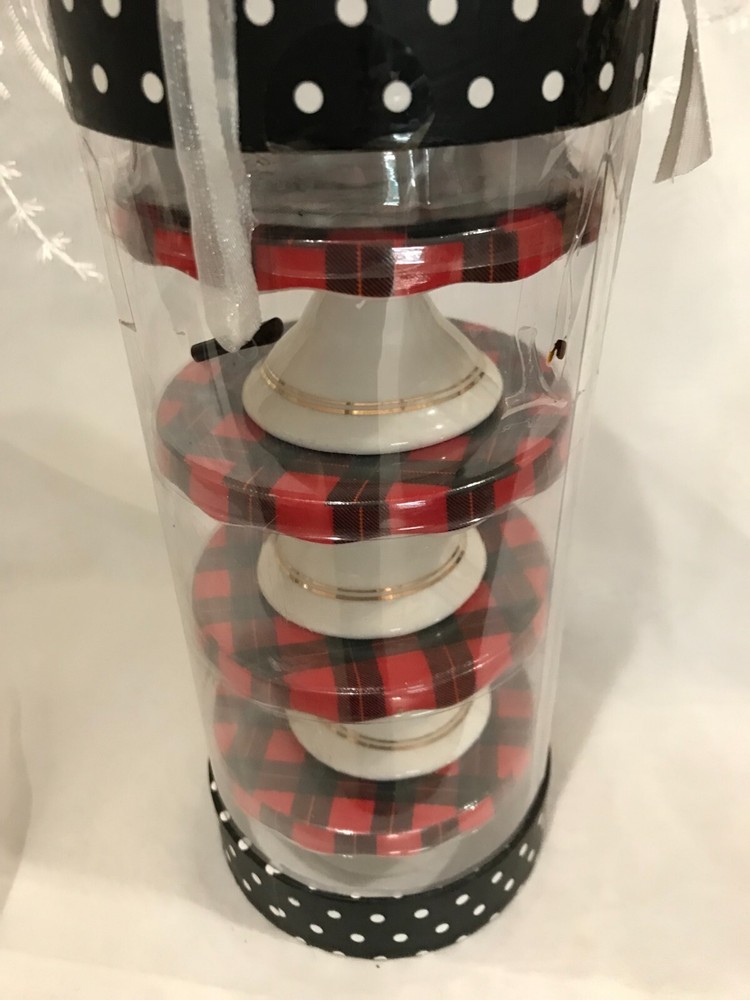 Grace's Teaware Red Plaid Cupcake Stands