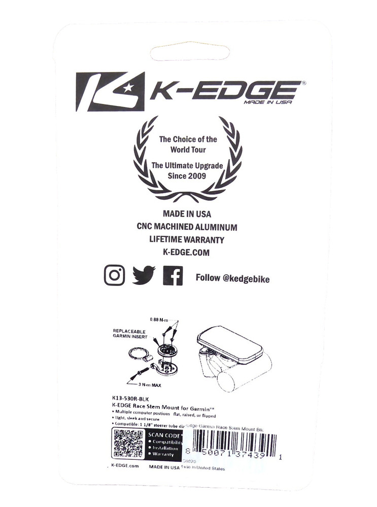 K-Edge Garmin Race Stem Mount - Black