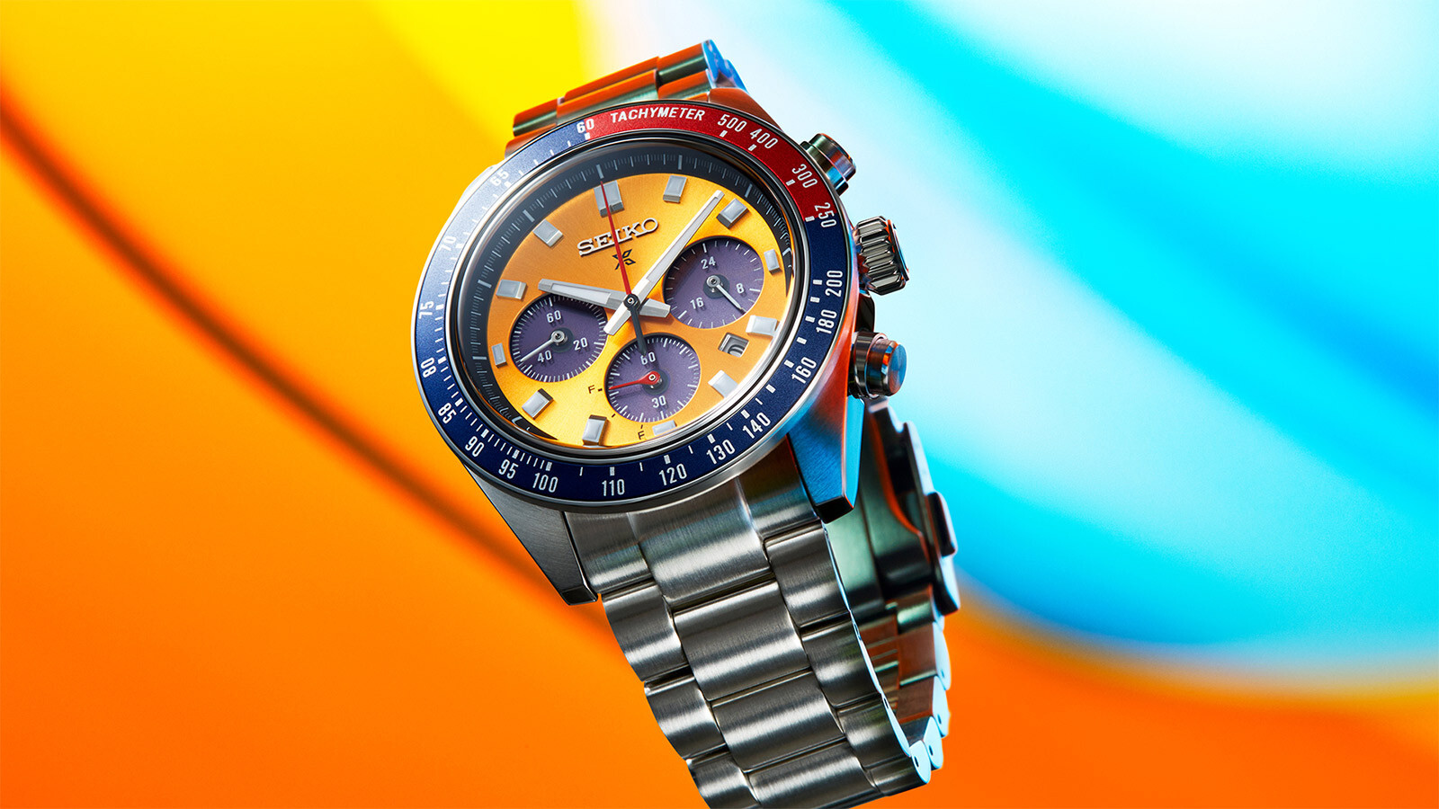 Seiko Prospex Speedtimer "Pogue" Orange Dial Stainless Steel Watch SSC947