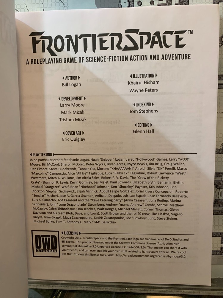 Frontier Space Player's Handbook - DWD Studio - RPG rulebook