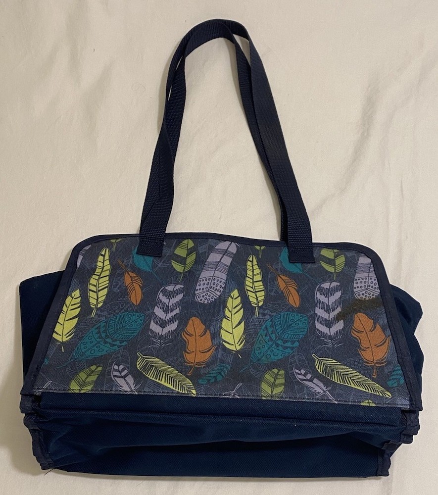 Thirty-One Get Creative Caddy Falling Feathers RETIRED EUC