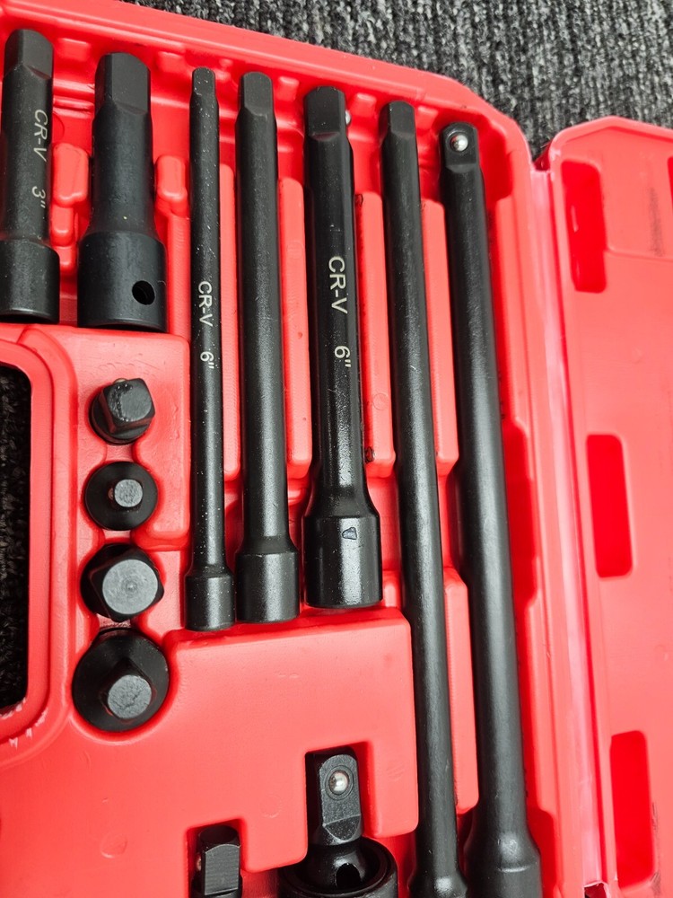 18-Piece Drive Tool Accessory Socket Adapter Extension Bar Heavy Duty