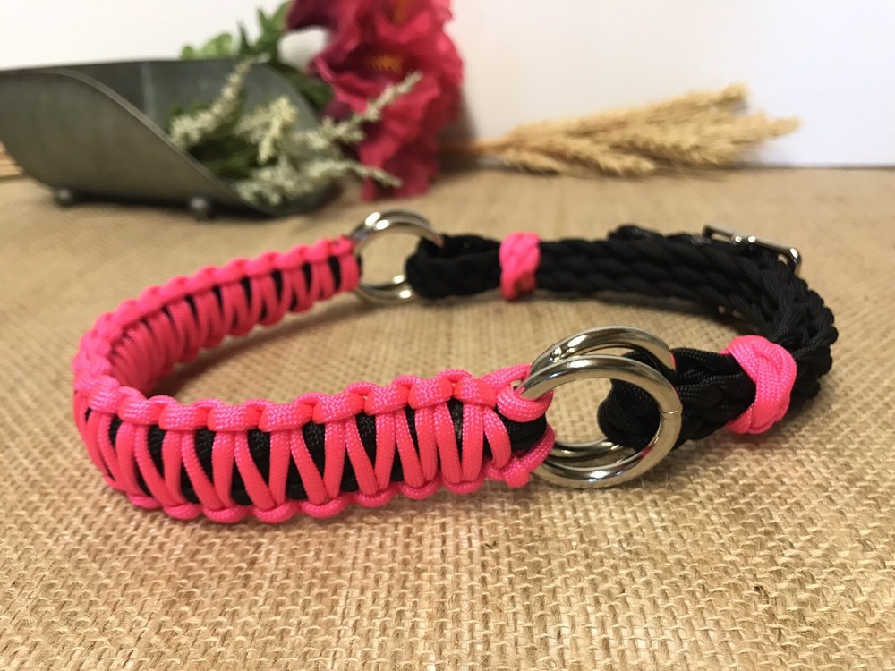 side pull hackamore attachment hot pink all size black or brown chinstrap