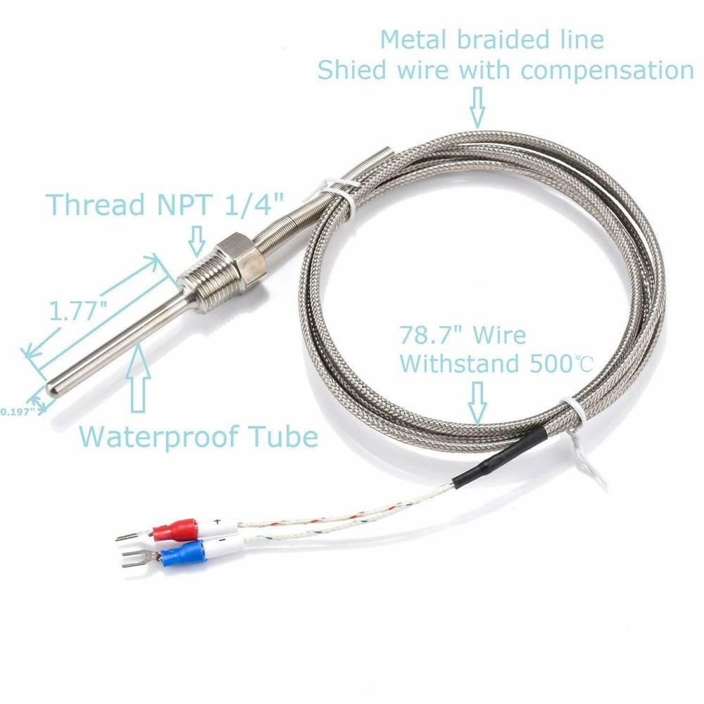 Waterproof K Type Thermocouple - Temperature Sensor Probe For PID Controller New
