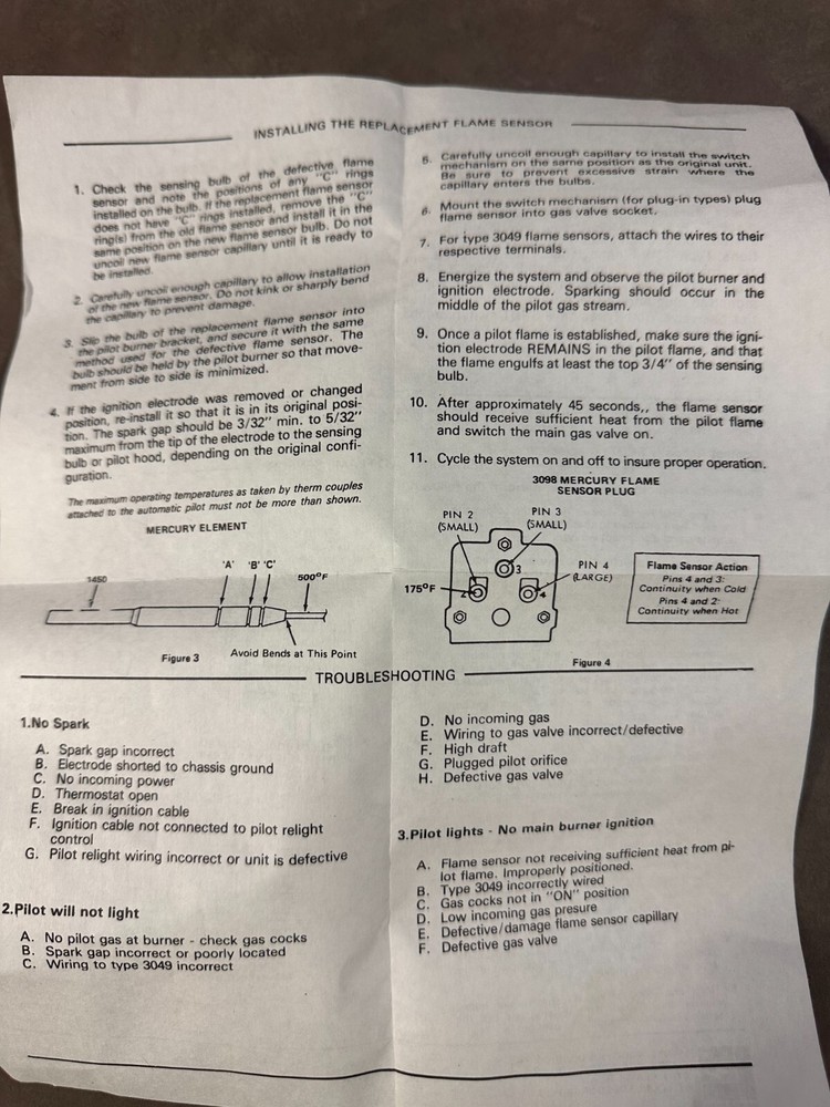 WHITE-RODGERS 3049-5 AUTOMATIC PILOT, L37-167