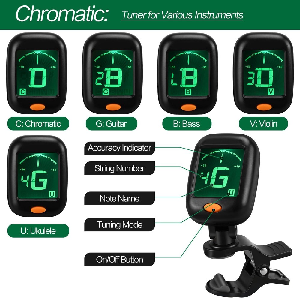 Guitar Capo Tuner Set, Accessories, Including 1 Set