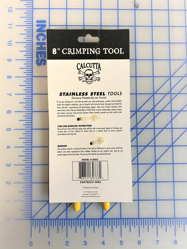 Calcutta C80SC 8" SS Crimping Tool Chrome Plated