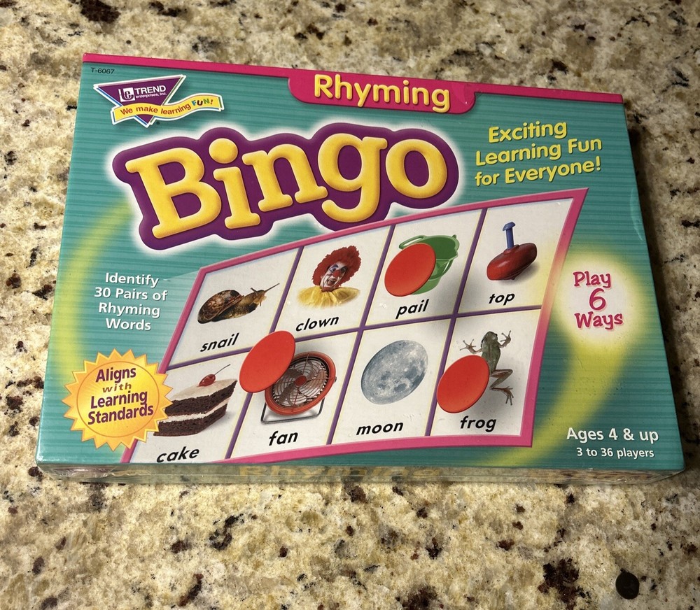 Rhyming Bingo Learning Game - Trend Enterprises NEW  & SEALED