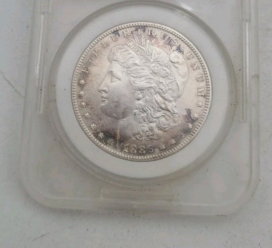 1886 Morgan Silver Dollar – Mint State – 90% Silver – Encapsulated