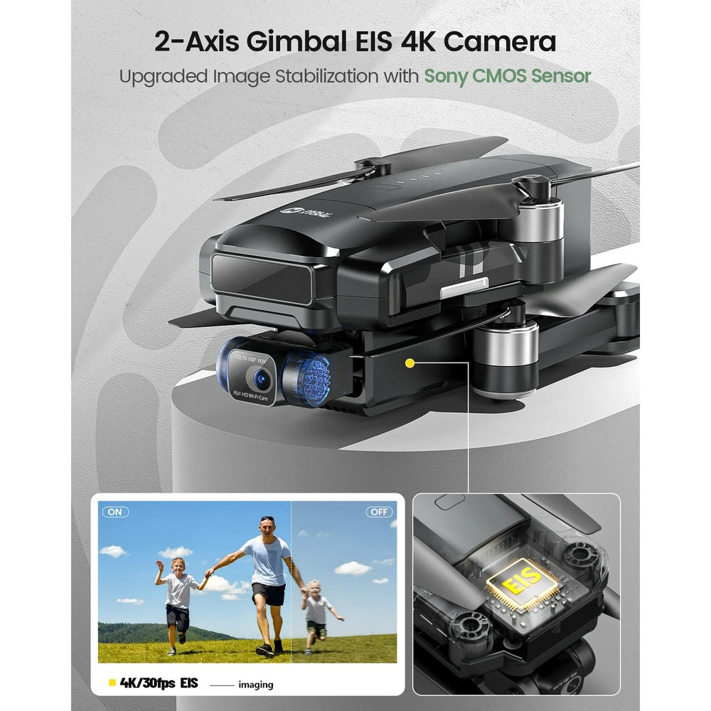 Holy Stone HS600 4K Drone with 2 Axis Gimbal EIS Brushless Motor