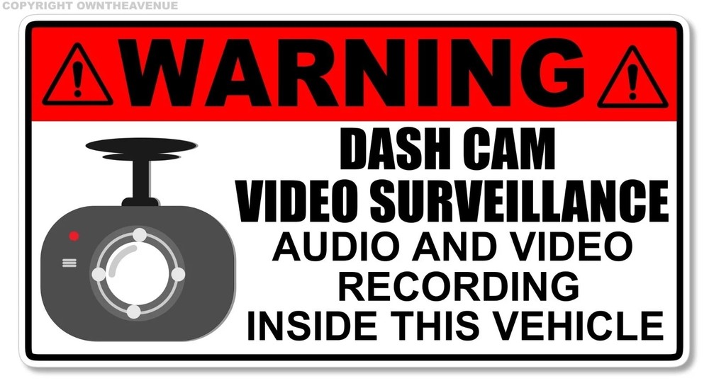 Warning Dash Cam Sticker Decal XV
