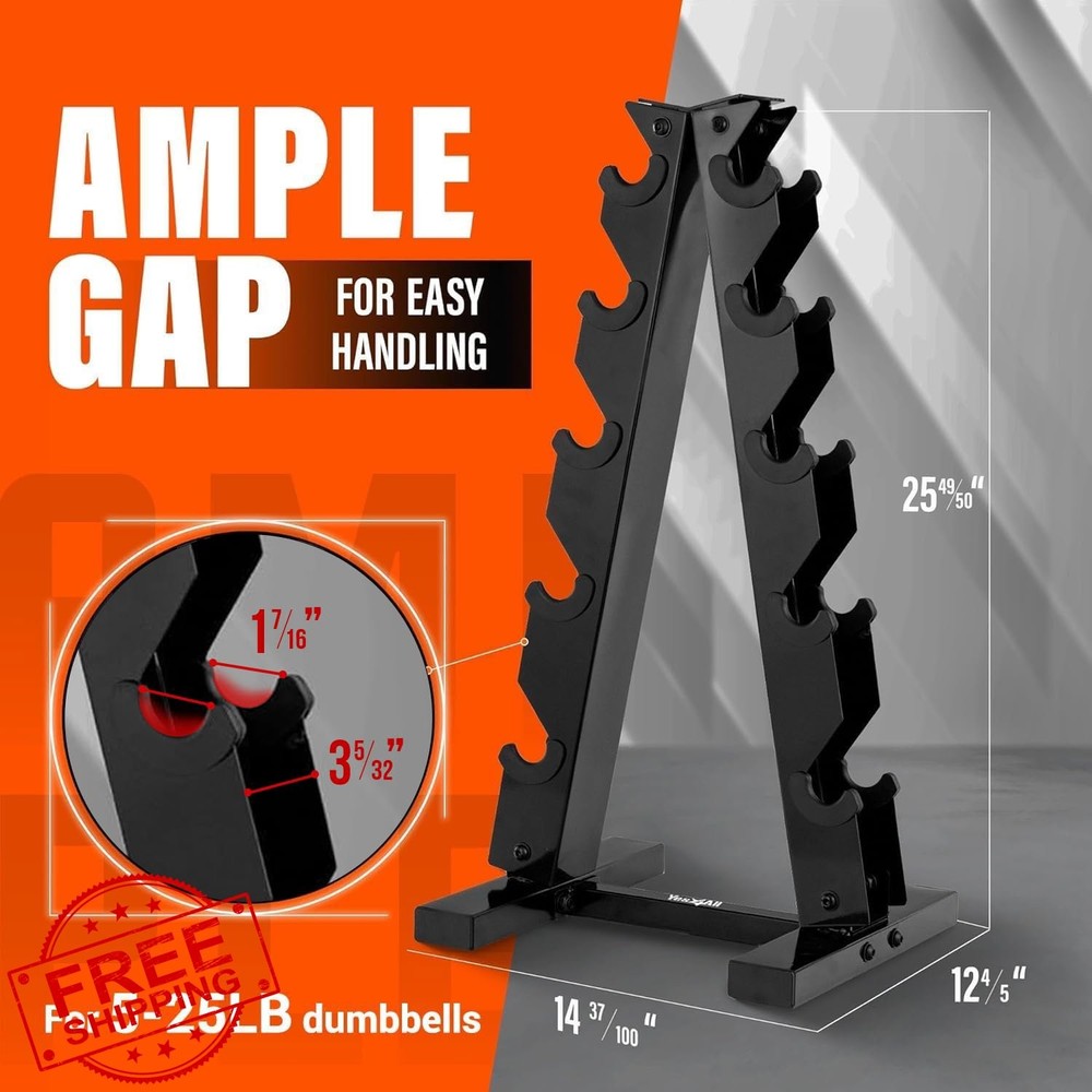YES4ALL 5 Tier A Frame Dumbbell Rack Stand for Weights