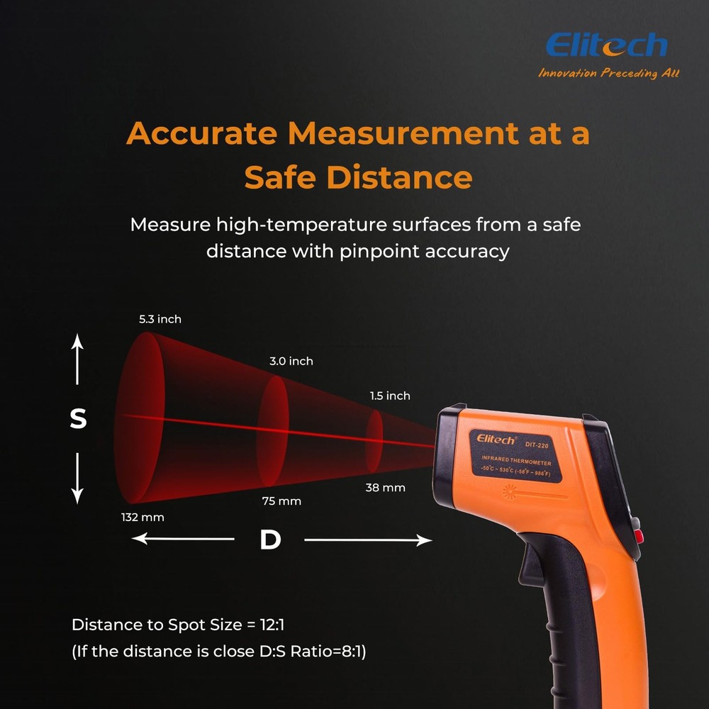 Laser Temperature Gun, Non-Contact Digital Infrared Thermometer, Adjustable E...