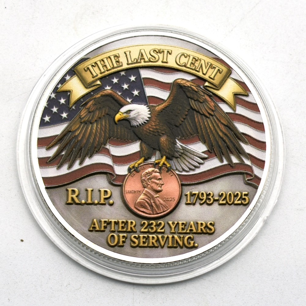 The Last Cent Eagle Tribute Coin 1793-2025 R.I.P Penny Commemorative Medal