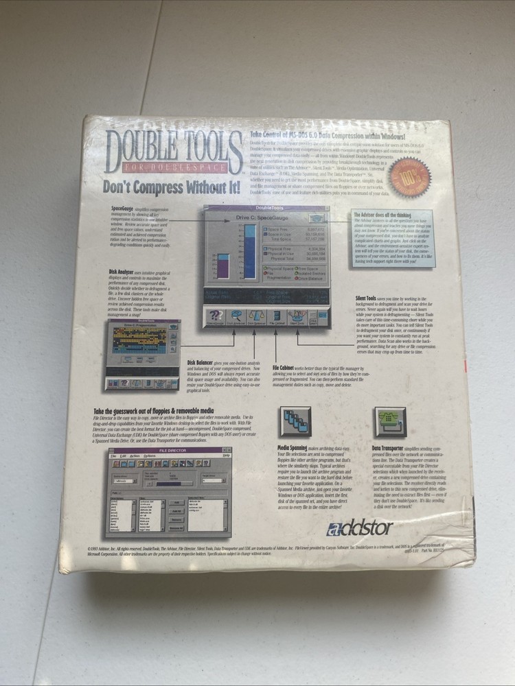 Central Point Double Tools Compression Software for MS-DOS 6 Floppy 3.5"