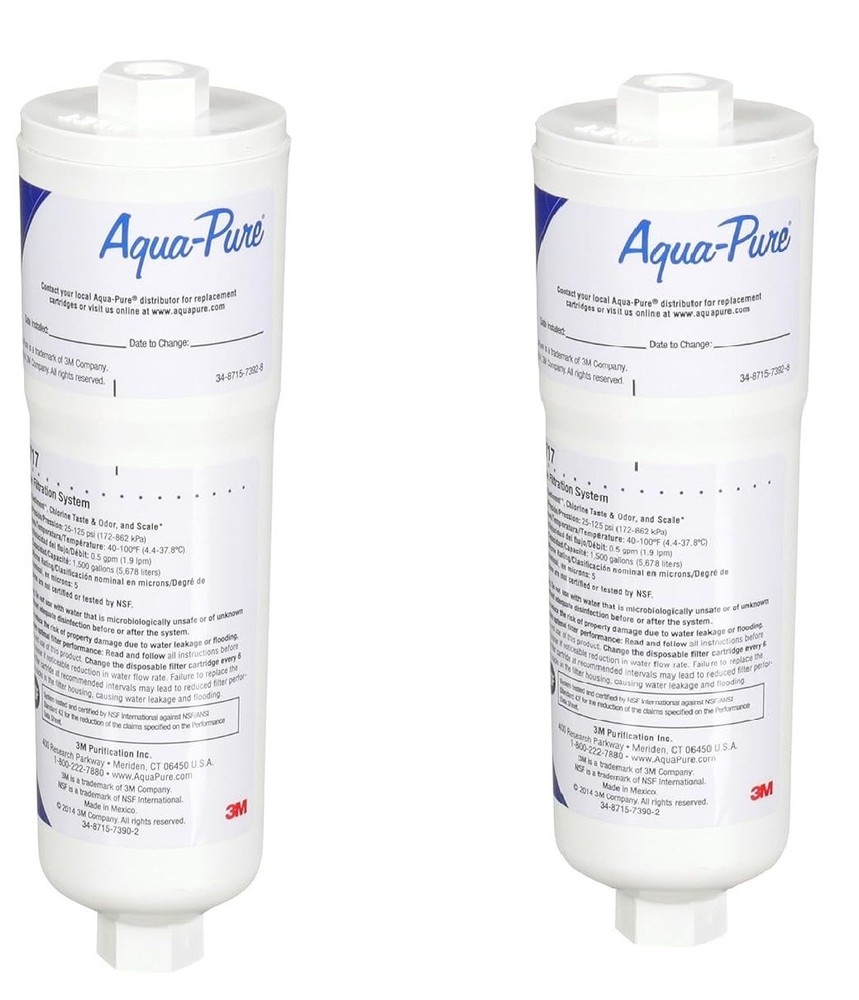 2pcs Aqua-Pure AP717 Inline Water Filter for Refrigerator, Ice Maker & Drinking