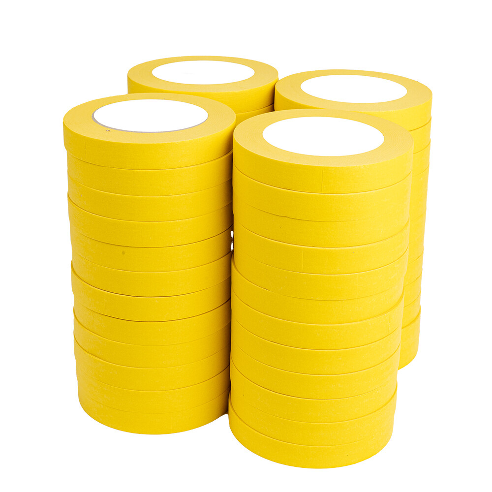 Dynamix Automotive Yellow Masking Tape 60 Yard (1-1/2'') or (3/4") 4 Sleevs/BOX