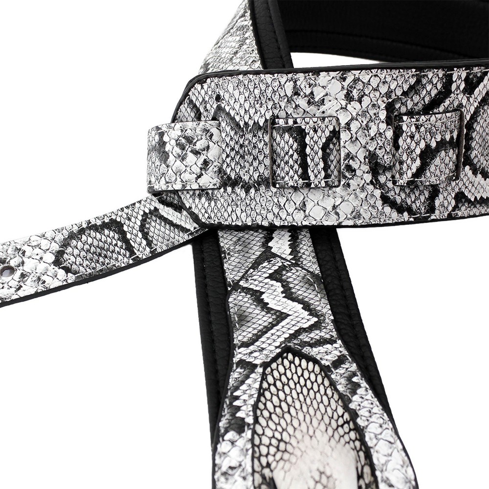 Walker & Williams SF-03 White & Black Snake Pattern Strap with Snakehead  